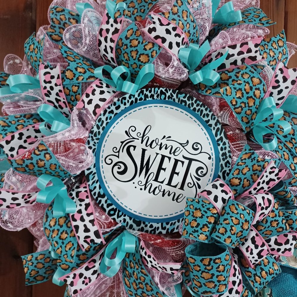 Home Sweet Home Mesh Wreath